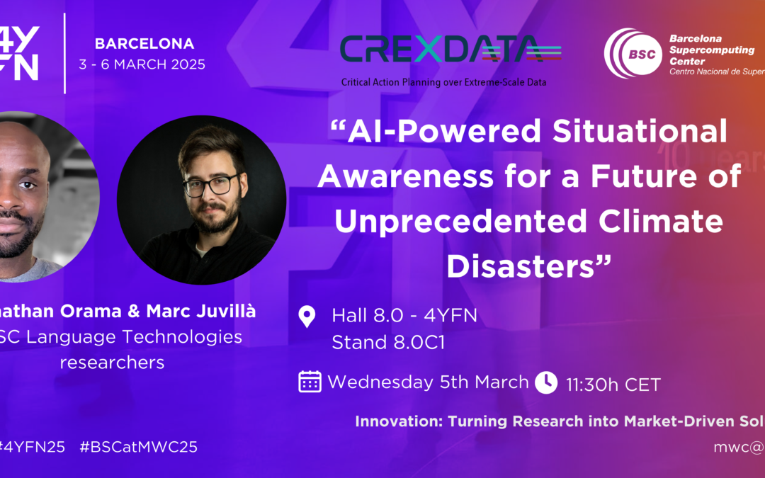 BSC Researchers to Present AI-Powered Solutions for Climate Disaster Response at 4YFN, MWC25